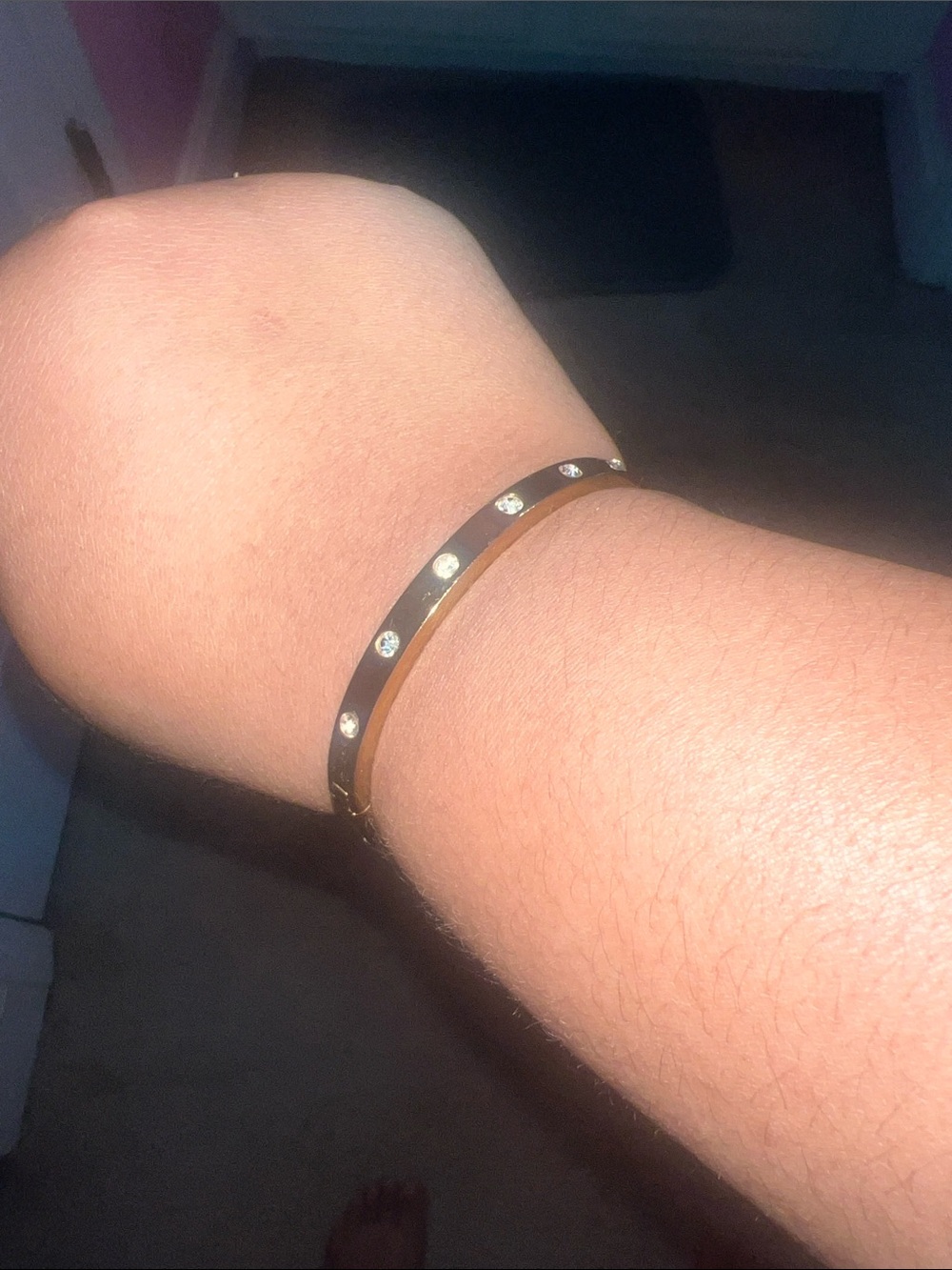 kate spade Gold Tone Crystal Accent Bangle Bracelet - Picture 2 of 3